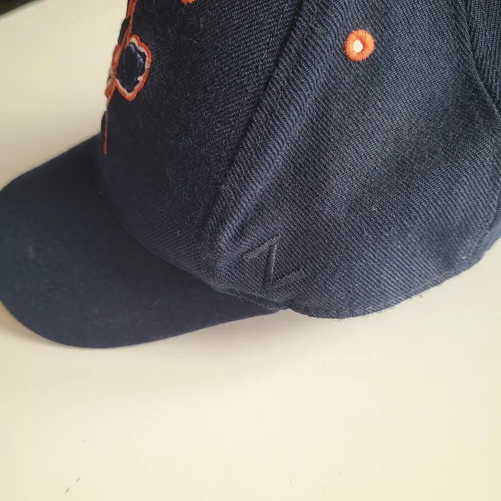 Syracuse‎ Orangemen Hat Cap Zephyr 6 7/8 Fitted Wool Blend Navy Embriodered